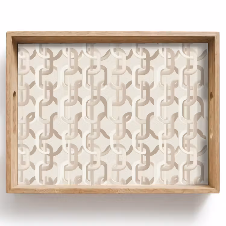 Vassoio - Motivo - Astratto - Beige — 1