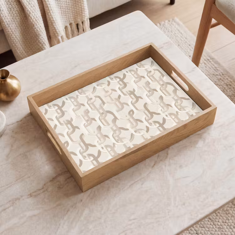Vassoio - Motivo - Astratto - Beige — 2