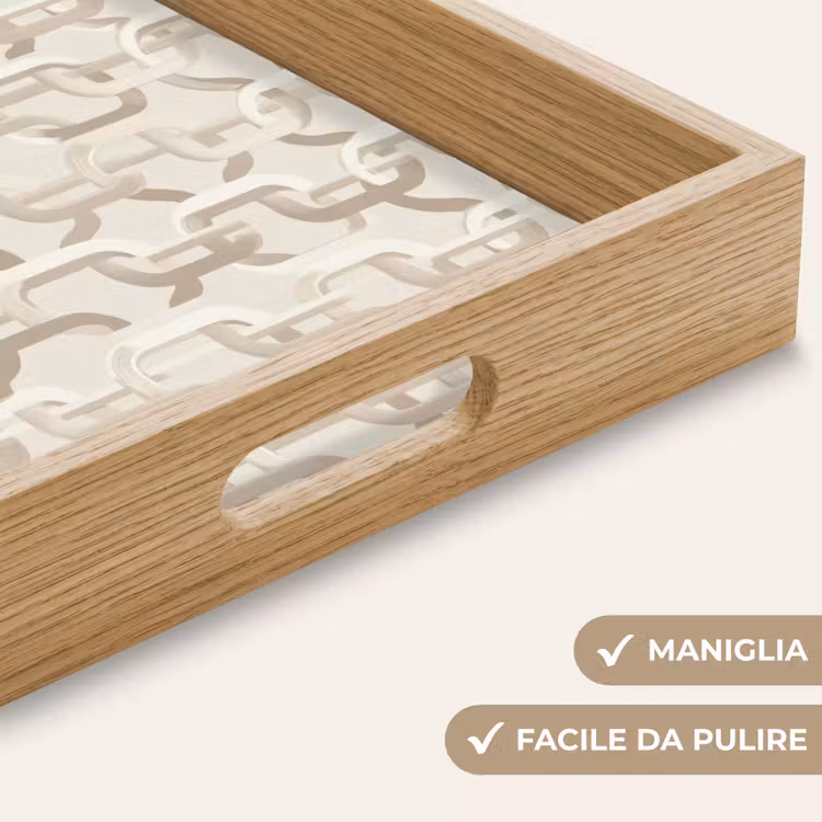 Vassoio - Motivo - Astratto - Beige — 8