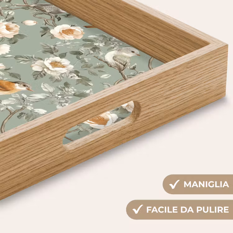 Vassoio - Rosa - Uccelli - Colorato — 8