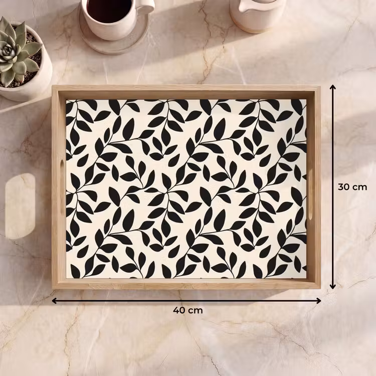 Vassoio - Elegante - Fantasia - Nero - Beige — 7