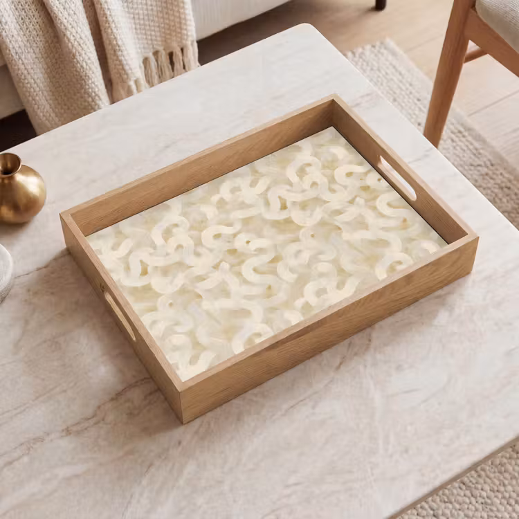 Vassoio - Astratto - Linee - Beige — 2
