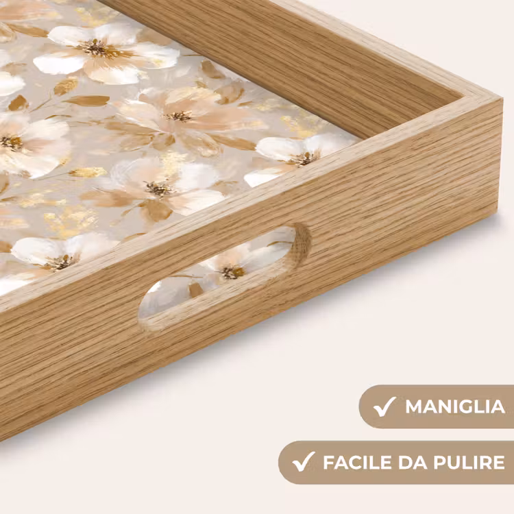 Vassoio - Fiori - artistici - Oro — 8