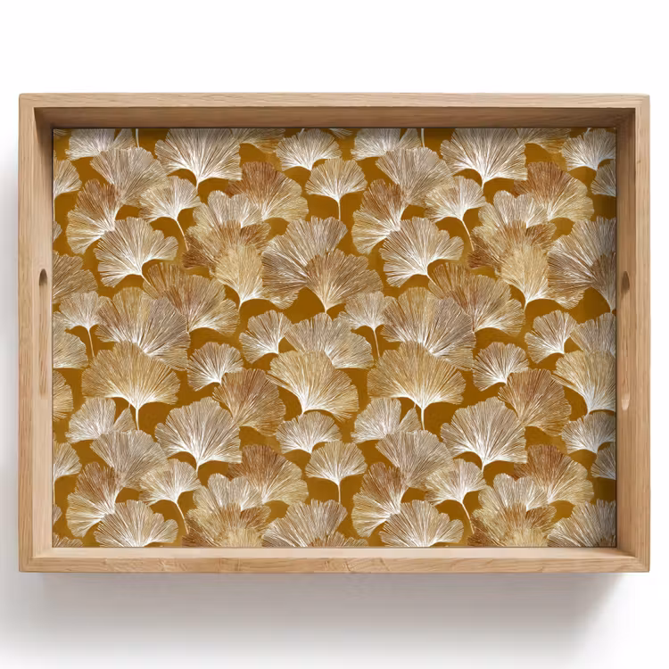 Vassoio - Ginkgo - Foglie - Oro — 1