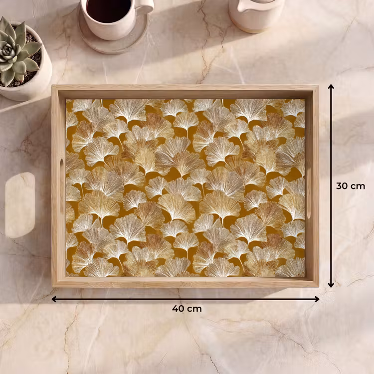 Vassoio - Ginkgo - Foglie - Oro — 7