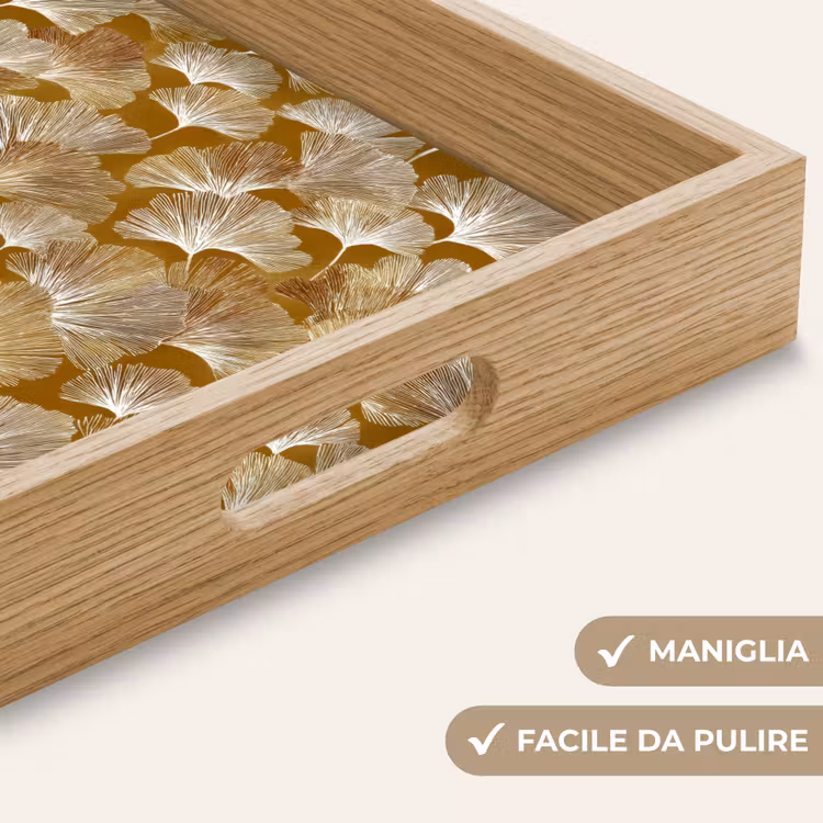Vassoio - Ginkgo - Foglie - Oro — 8