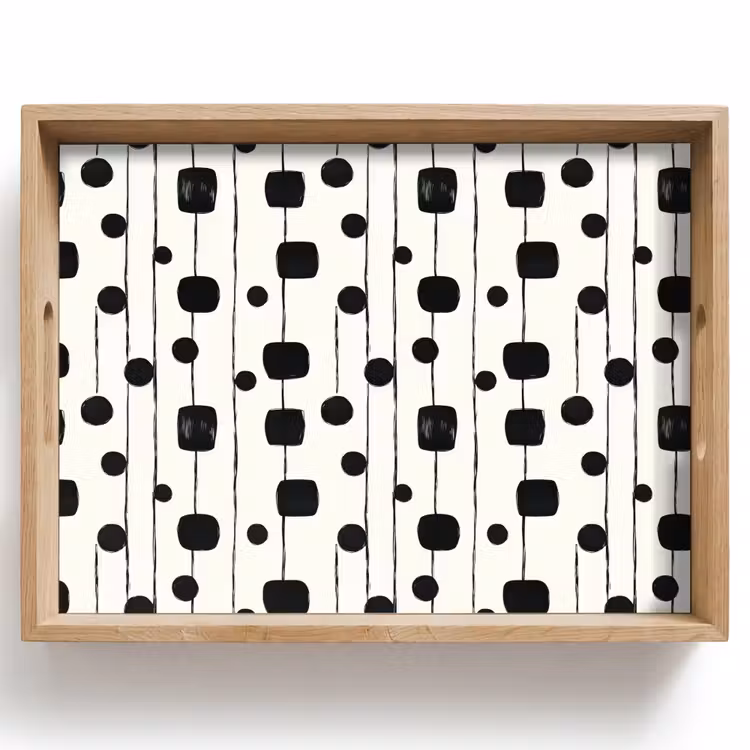 Vassoio - Grafico - Moderno - Nero — 1
