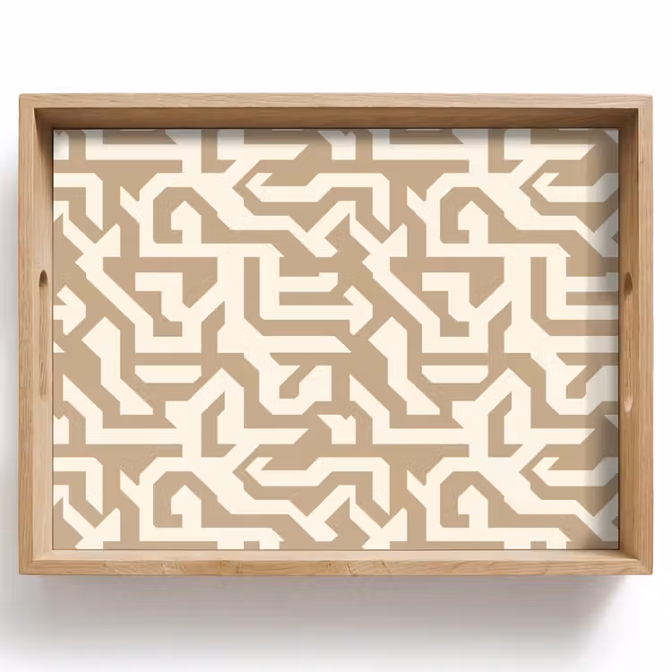 Vassoio - Moderno - Astratto - Beige — 1