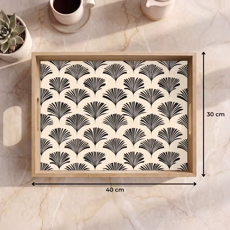 Vassoio - Ventagli - Botanico - Nero - Beige — 7