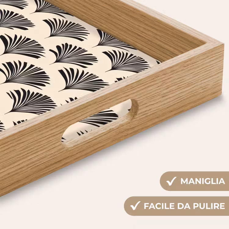 Vassoio - Ventagli - Botanico - Nero - Beige — 8