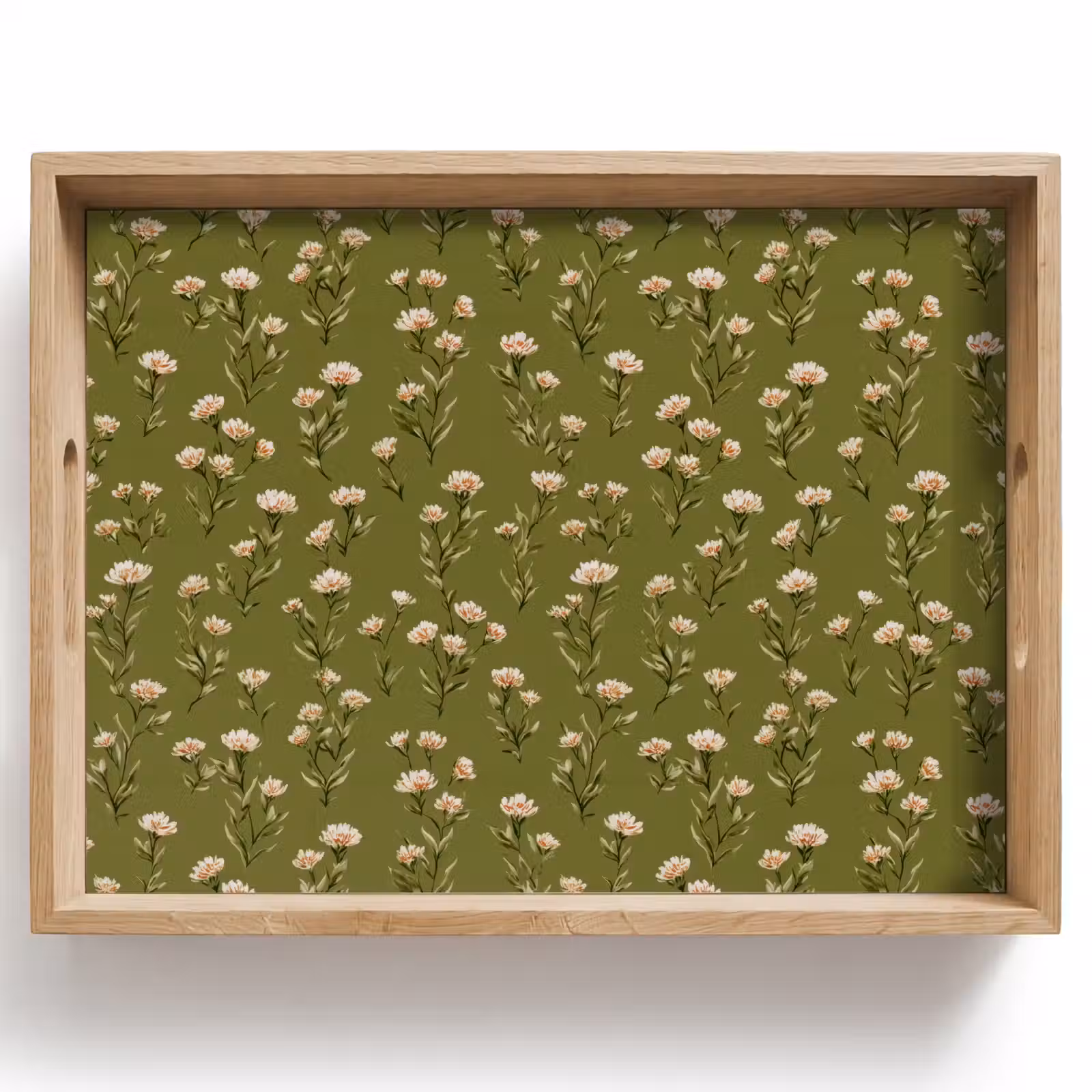 Vassoio - Rustico - Fiori - Verde — 1