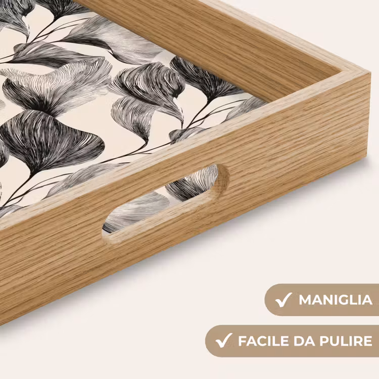 Vassoio - Botanico - Foglie - Nero — 8
