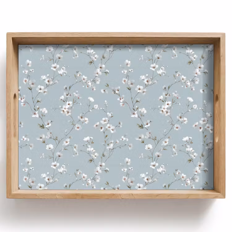 Vassoio - Classico - Fiori - Blu — 1