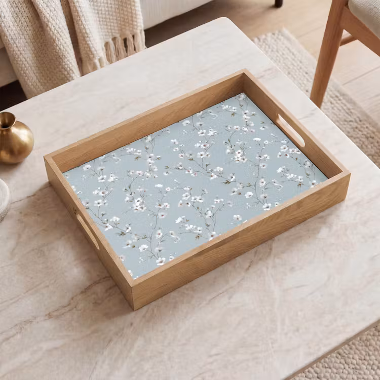 Vassoio - Classico - Fiori - Blu — 2