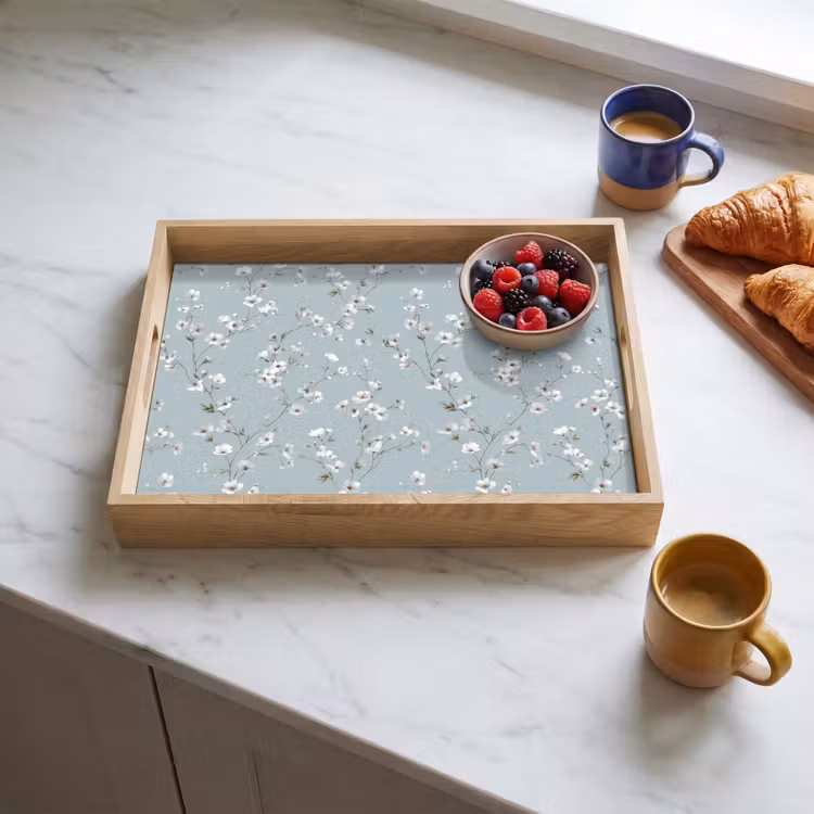 Vassoio - Classico - Fiori - Blu — 3