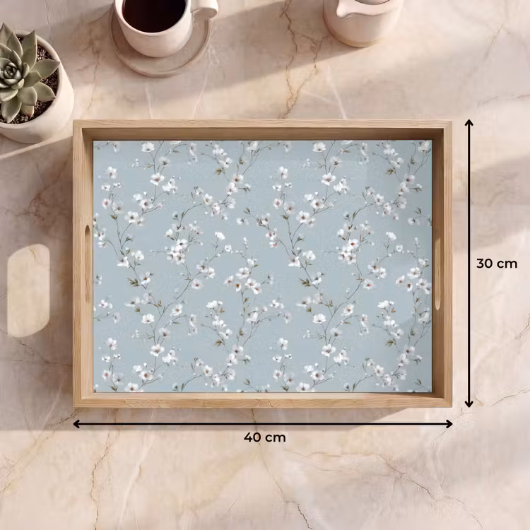 Vassoio - Classico - Fiori - Blu — 7