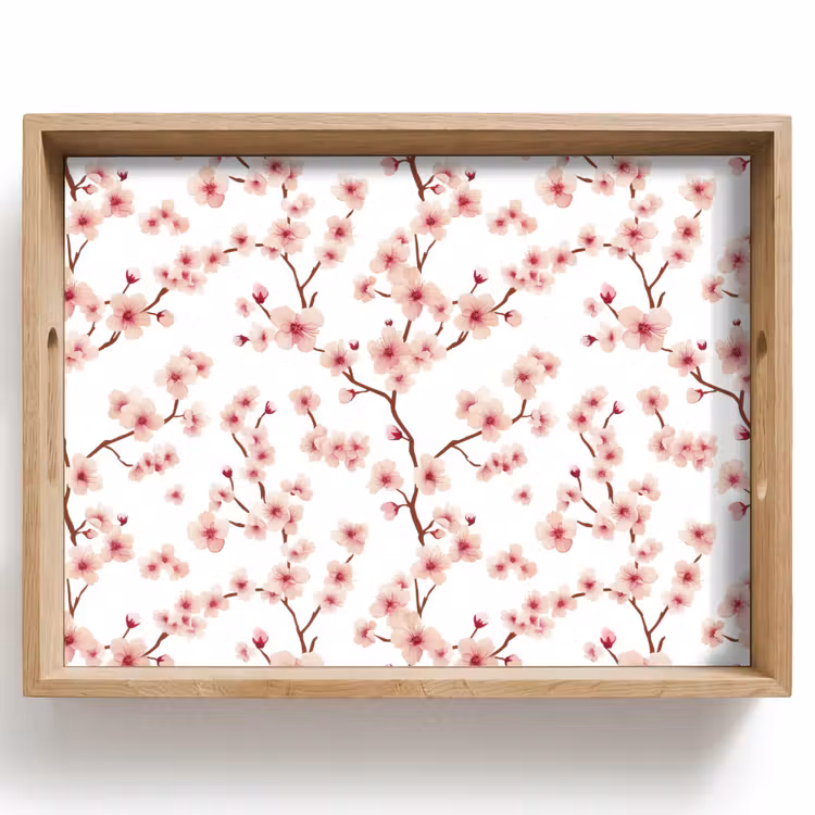 Vassoio - Fiori di ciliegio - Rami - Rosa — 1