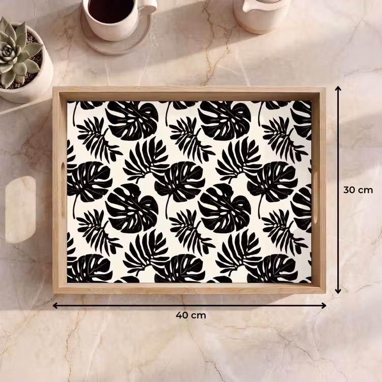 Vassoio - Moderno - Monstera - Nero — 7