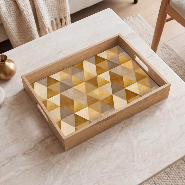 Vassoio - Geometrico - Triangolo - Oro — 2