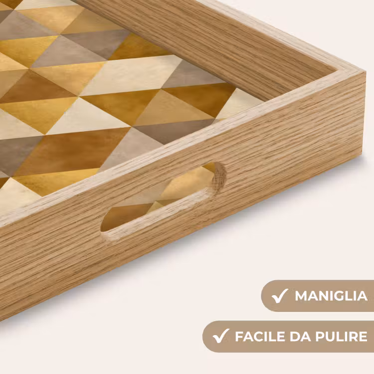 Vassoio - Geometrico - Triangolo - Oro — 8