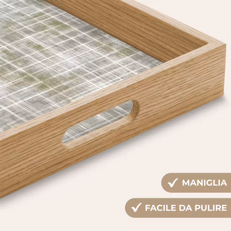 Vassoio - Lino - Motivo - Verde — 8
