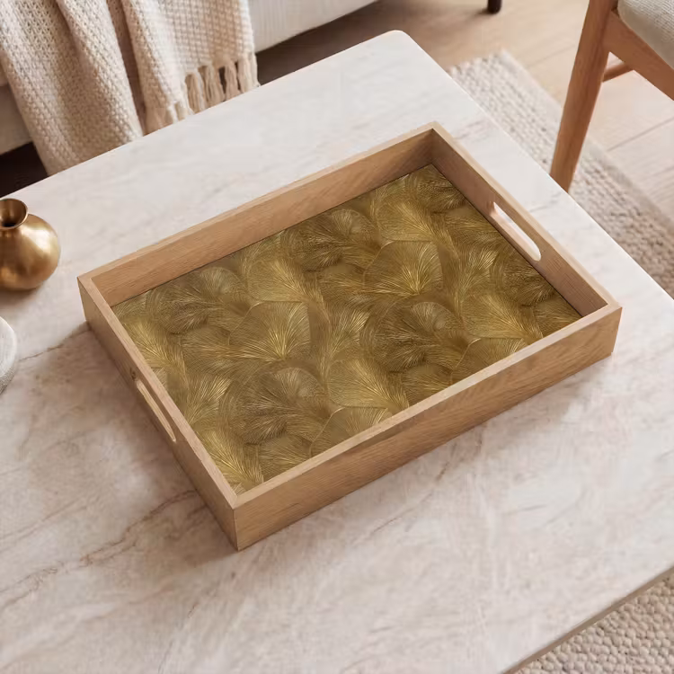 Vassoio - Organico - Linee - Oro — 2