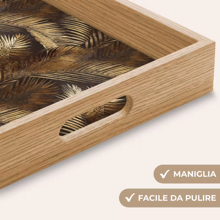 Vassoio - Tropicale - Foglie - Oro — 8