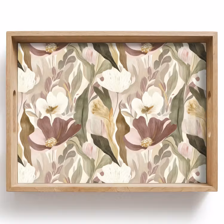 Vassoio - Fiori - Acquerello - Colorato — 1