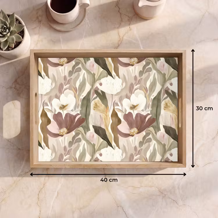 Vassoio - Fiori - Acquerello - Colorato — 7