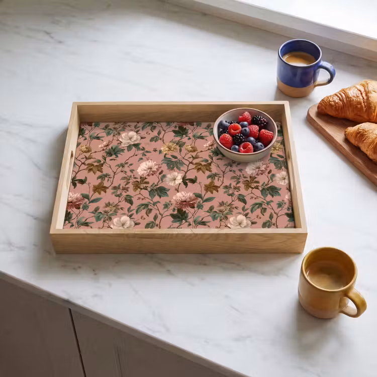 Vassoio - Fiori - Classico - Rosa — 3