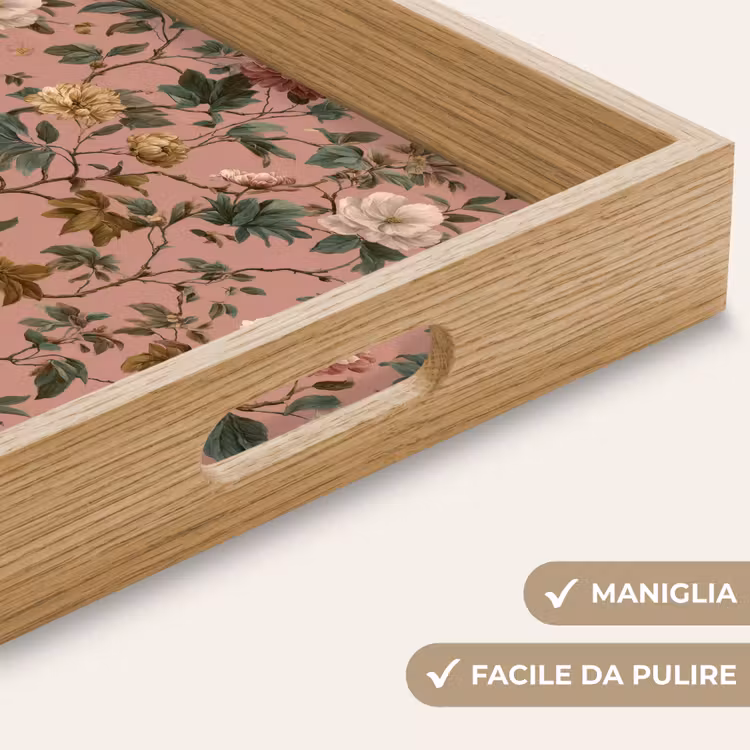 Vassoio - Fiori - Classico - Rosa — 8