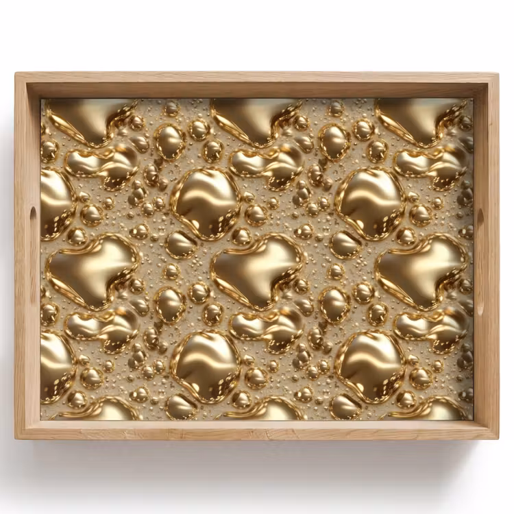 Vassoio - Gocce - Organico - Oro — 1