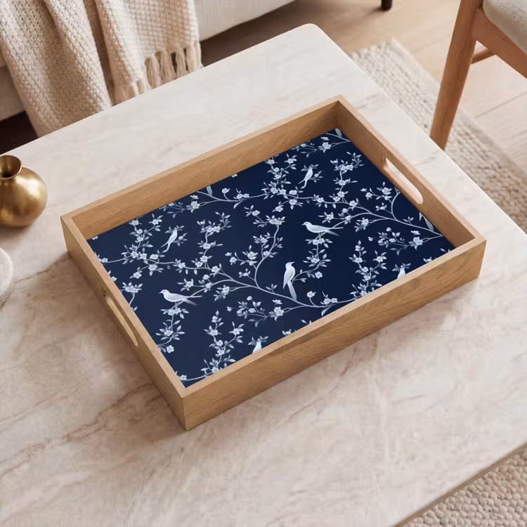 Vassoio - Grafica - Ramo di fiori - Blu — 2