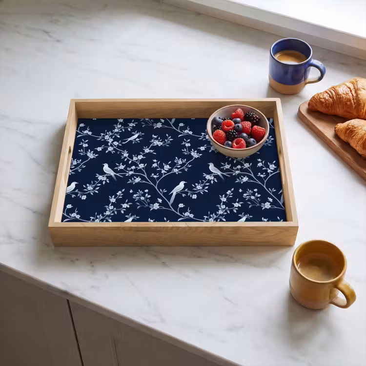 Vassoio - Grafica - Ramo di fiori - Blu — 3