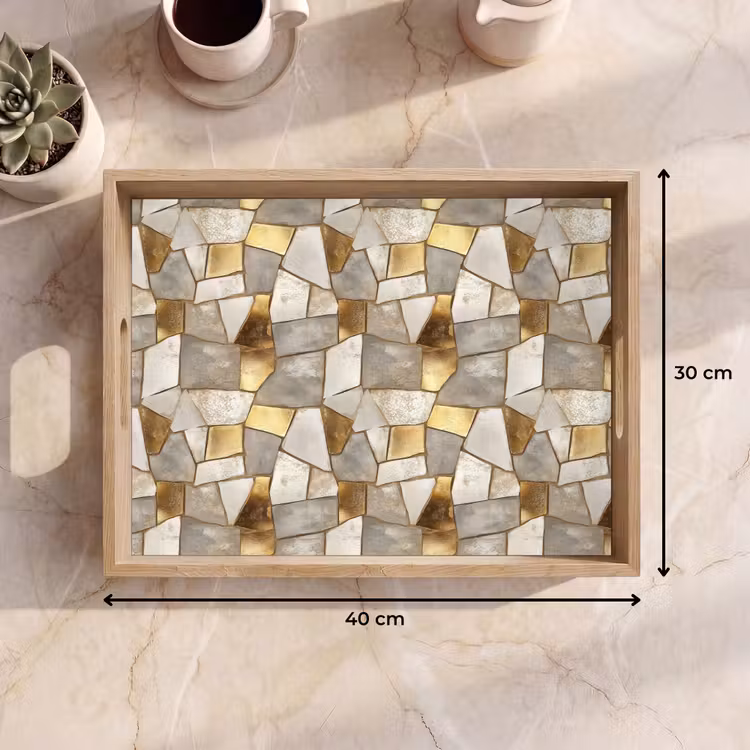 Vassoio - Mosaico - Marmo - Oro — 7