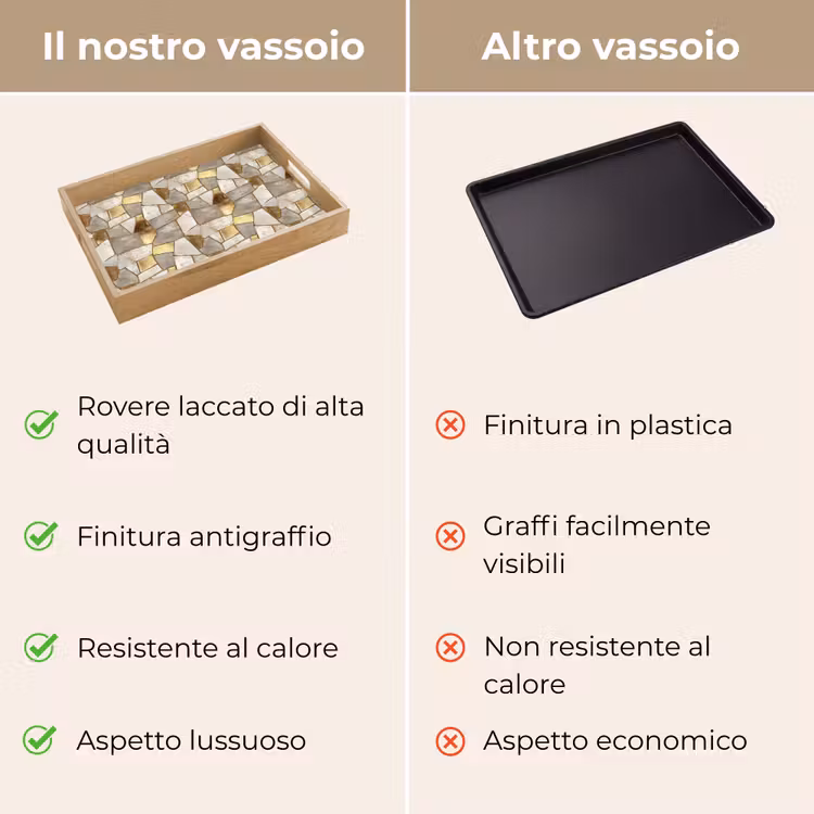 Vassoio - Mosaico - Marmo - Oro — 9
