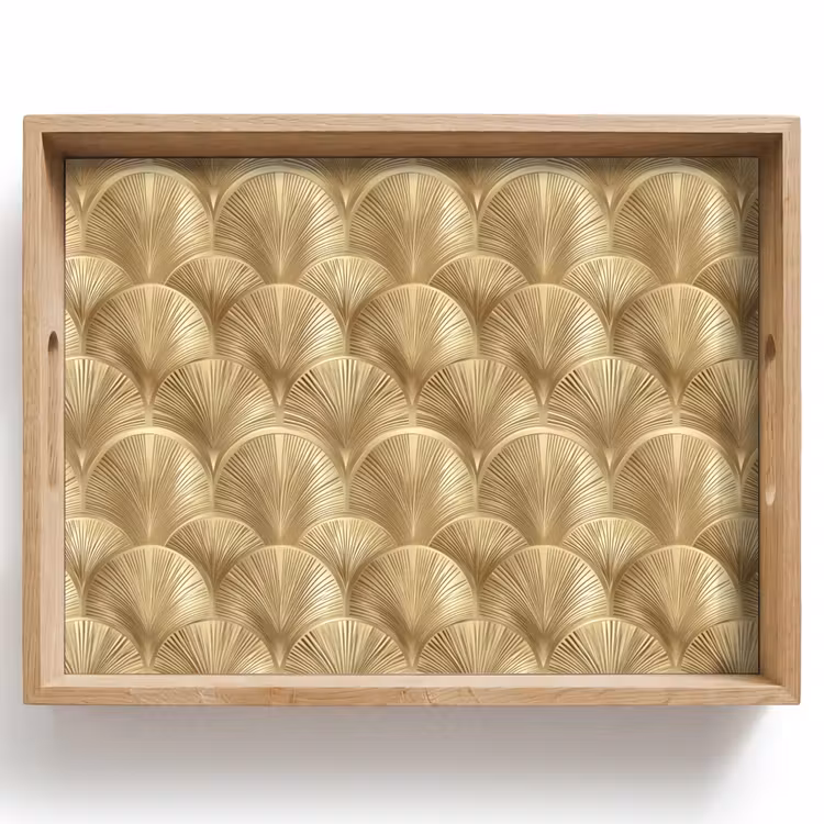 Vassoio - Motivo - Ventaglio - Oro — 1