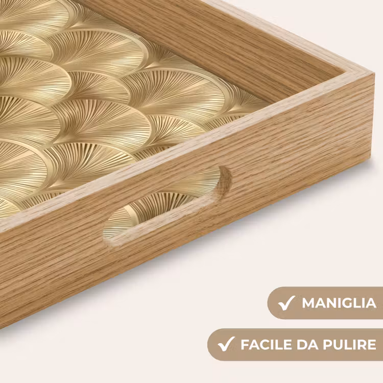 Vassoio - Motivo - Ventaglio - Oro — 8