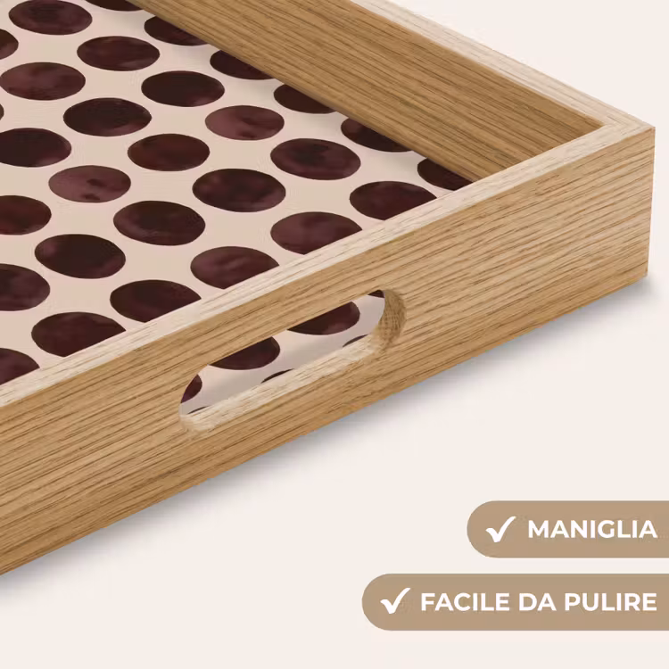 Vassoio - Pois - Motivo - Marrone — 8