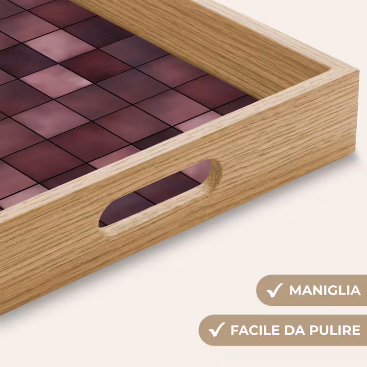Vassoio - Quadrato - Piastrella - Motivo - Viola — 8