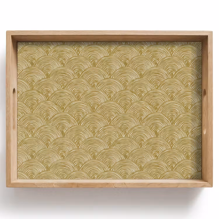 Vassoio - Ventaglio - Geometrico - Verde — 1