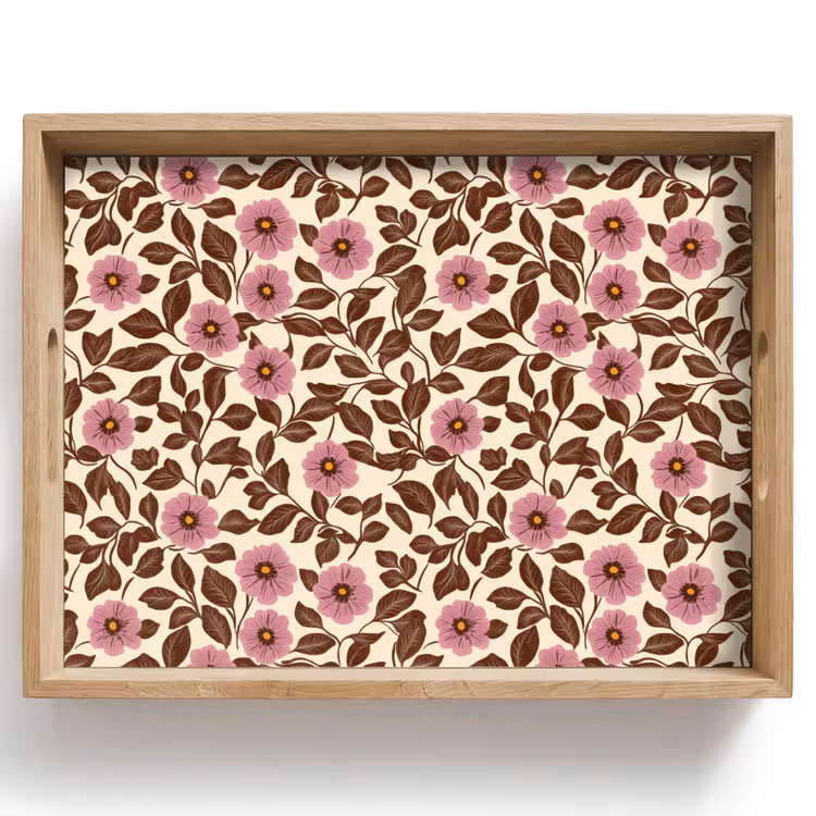 Vassoio - Fiori - Foglie - Colorati — 1