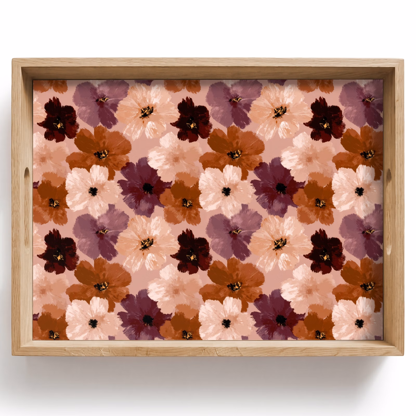 Vassoio - Fiori - Astratto - Toni della terra — 1