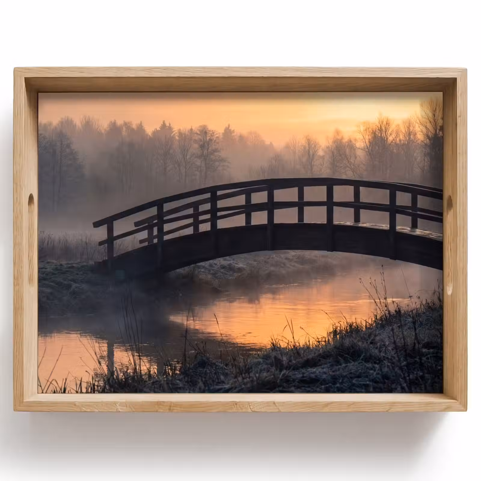 Vassoio - Ponte - Nebbia - Alberi - Acqua — 1
