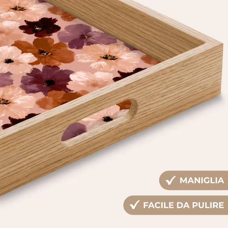 Vassoio - Fiori - Astratto - Toni della terra — 8