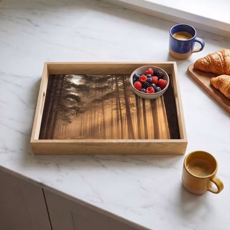 Vassoio - Foresta - Nebbia - Luce del sole — 3