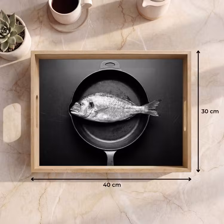 Vassoio - Pan - Pesce - Nero - Bianco — 7