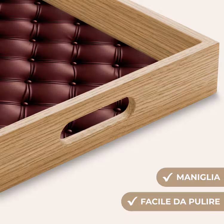 Vassoio - Pelle - Modello - Bordeaux — 8