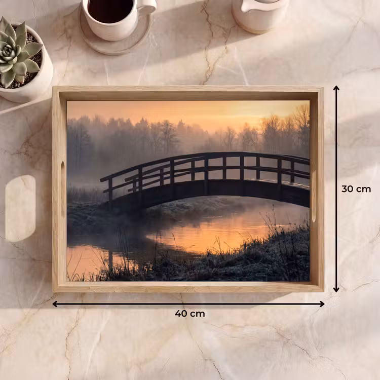Vassoio - Ponte - Nebbia - Alberi - Acqua — 7