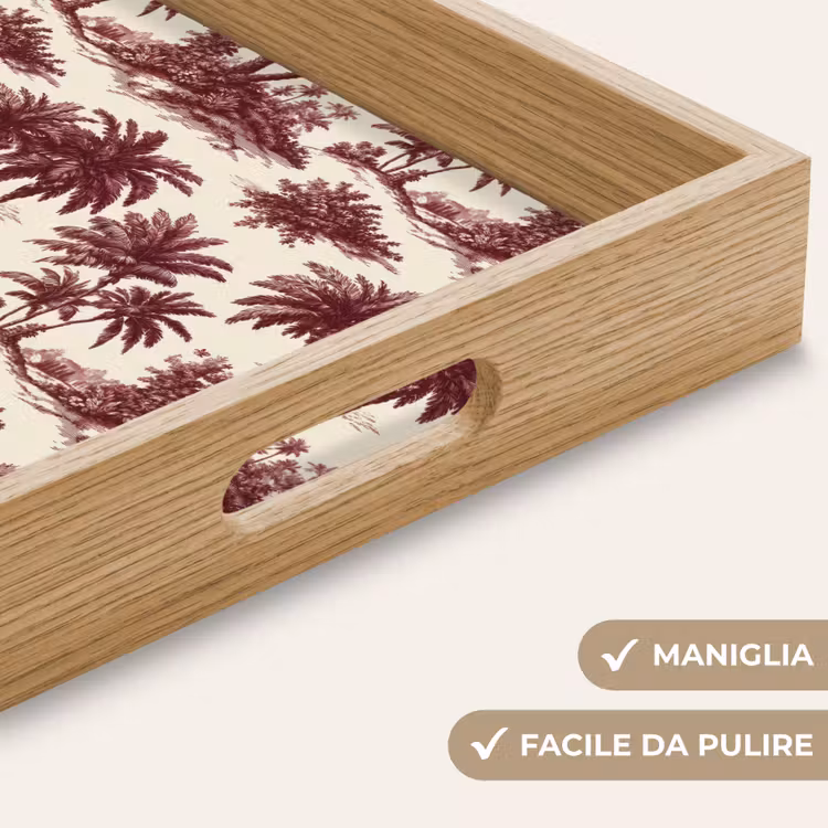 Vassoio - Tropicale - Geometrico - Borgogna — 8